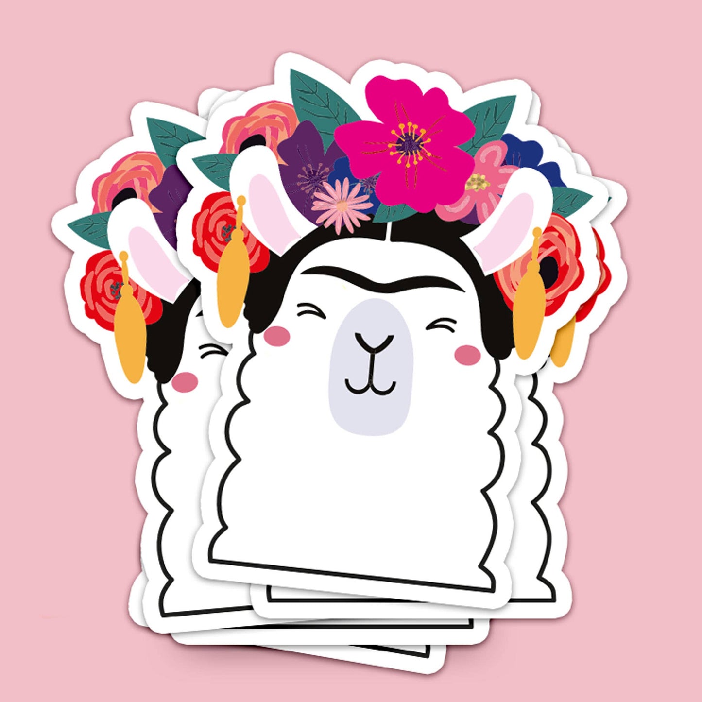 Frida Kahlo Lama-Sticker