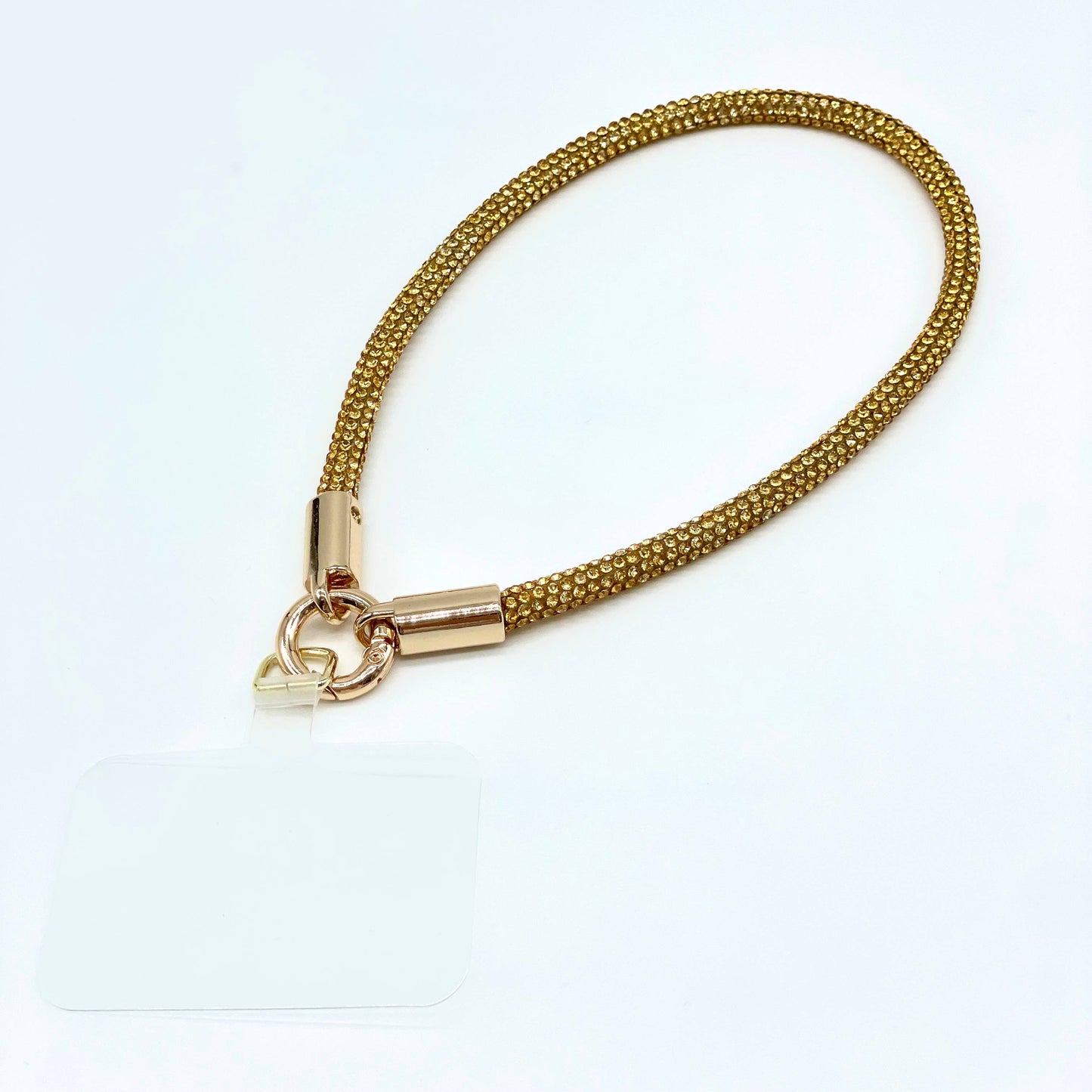 Handykette kurz Glitzer Gelb