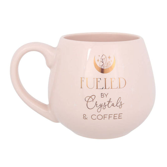 Fueled by Crystals & Coffee – Rosafarbene Tasse