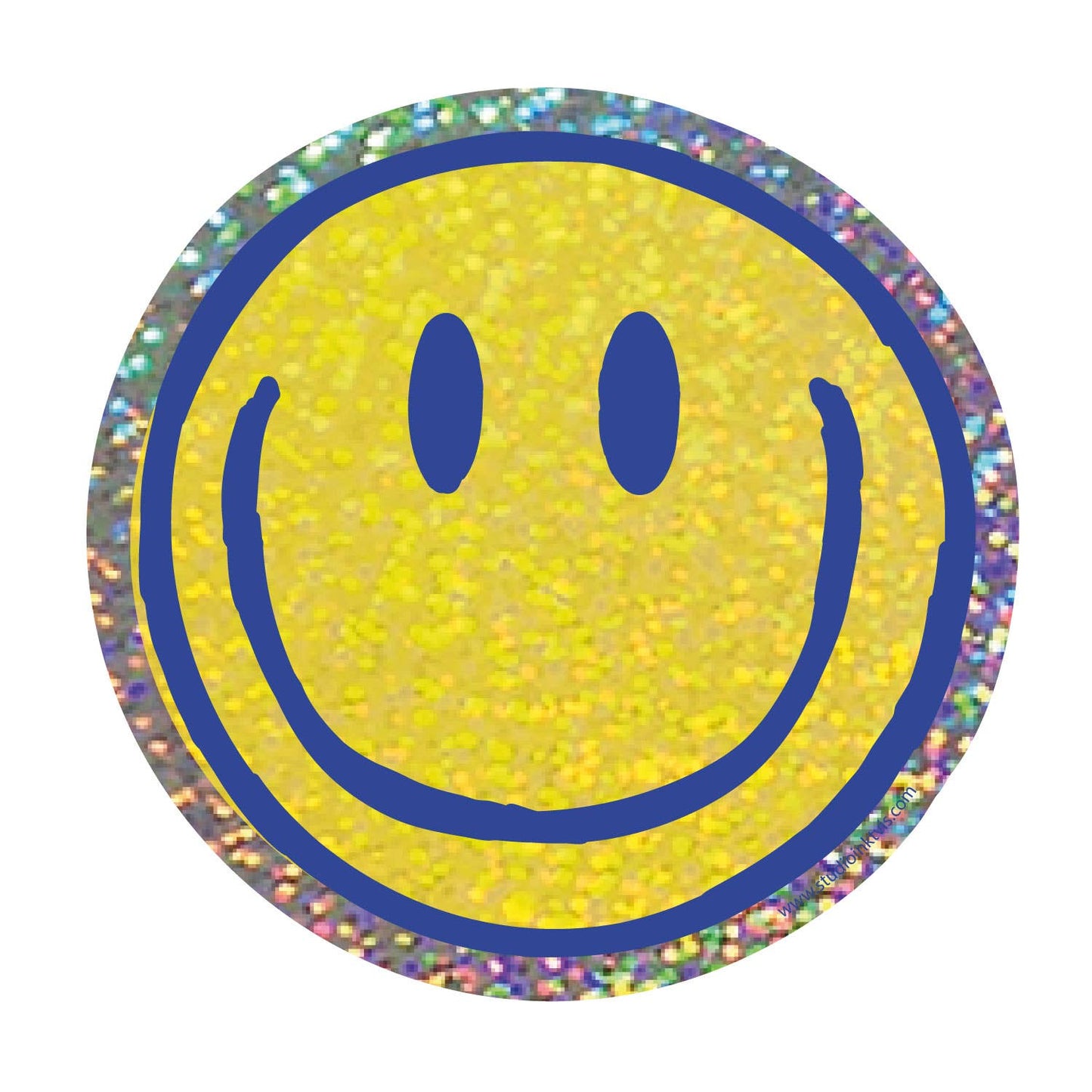 Glitzer-Sticker Smiley — Strahlende Stimmung und Positivität