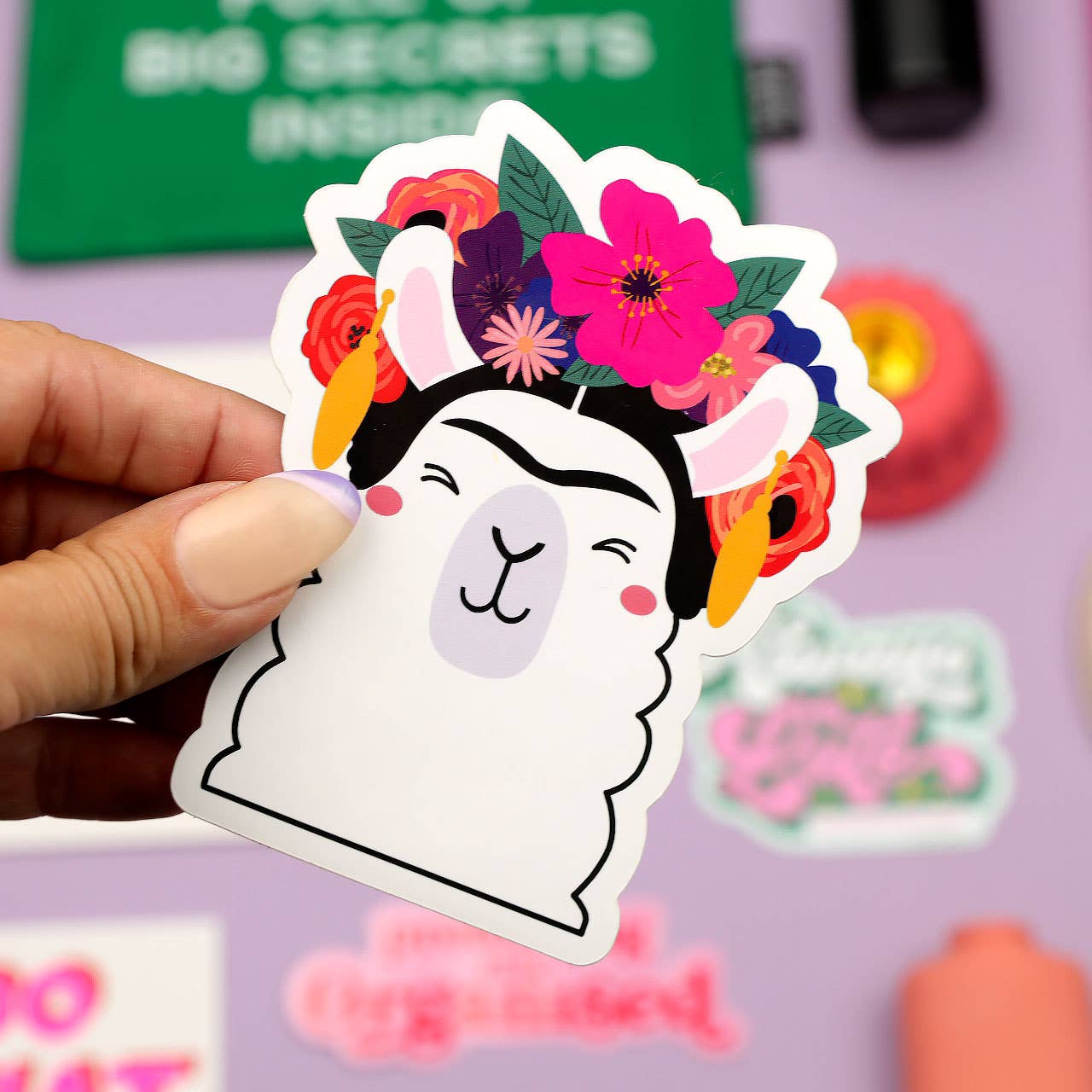 Frida Kahlo Lama-Sticker