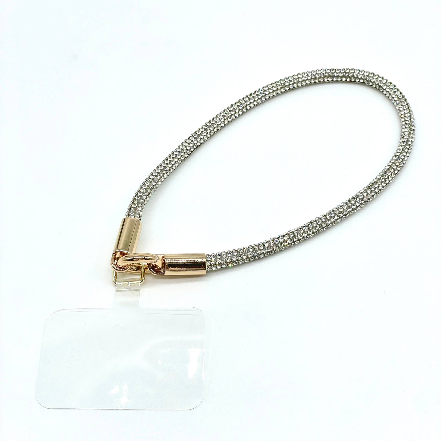 Handykette kurz Glitzer Silber