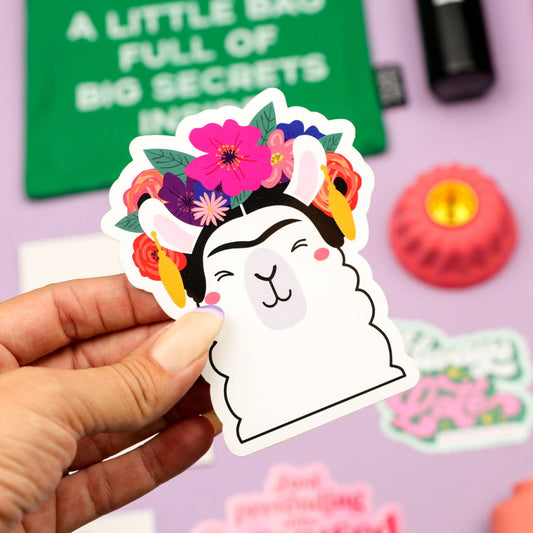 Frida Kahlo Lama-Sticker