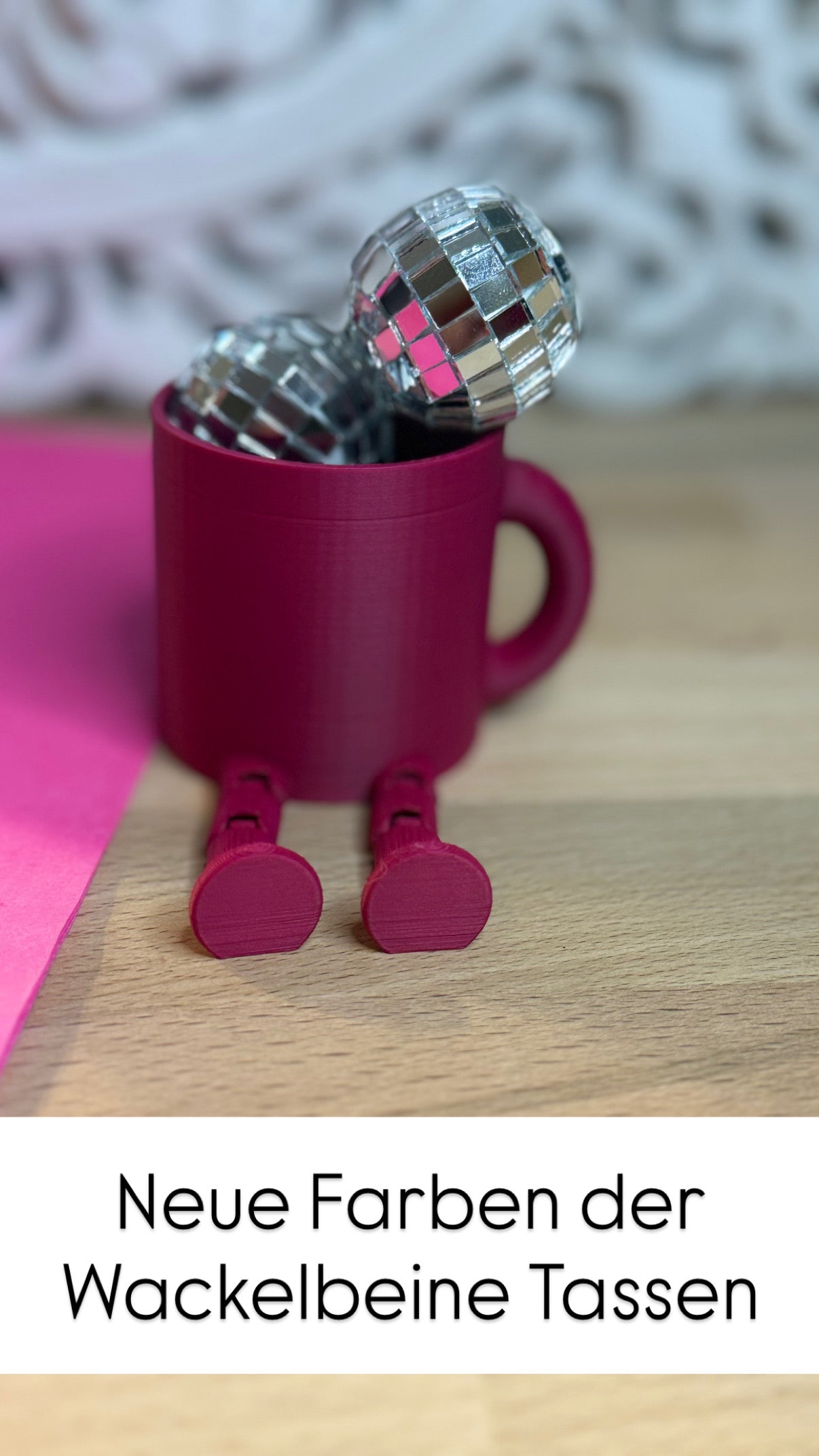 NEUE FARBEN!! Deko-Kaffeetasse mit Beinen