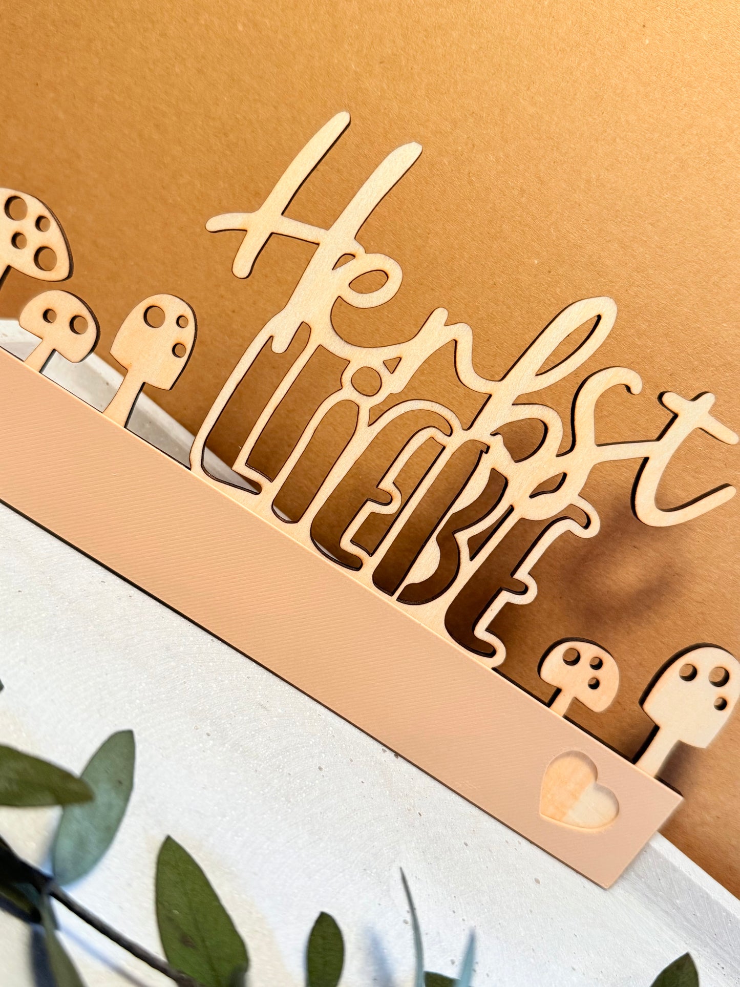 🍂 Holzschild „Herbstliebe“ mit 3D-Druck Sockel 🍂