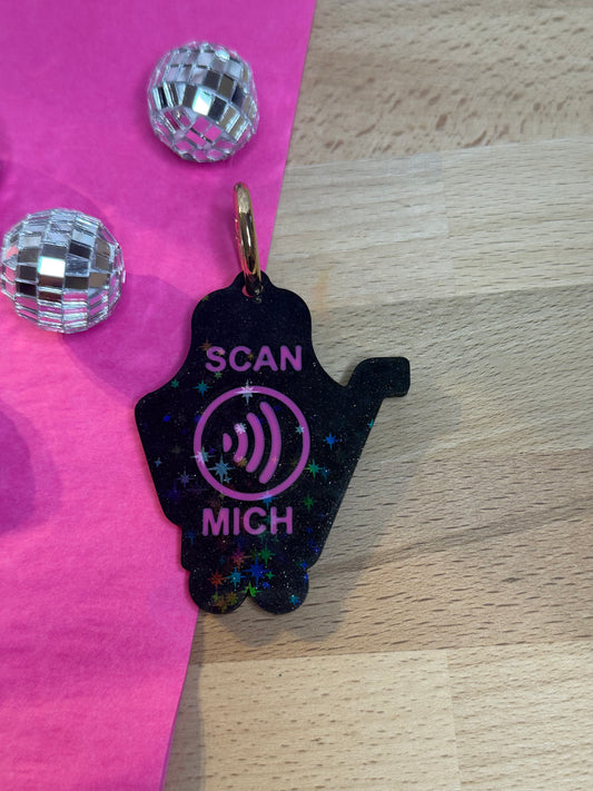 NFC-Tag-Anhänger Online Shop mit Glitzer Effekt