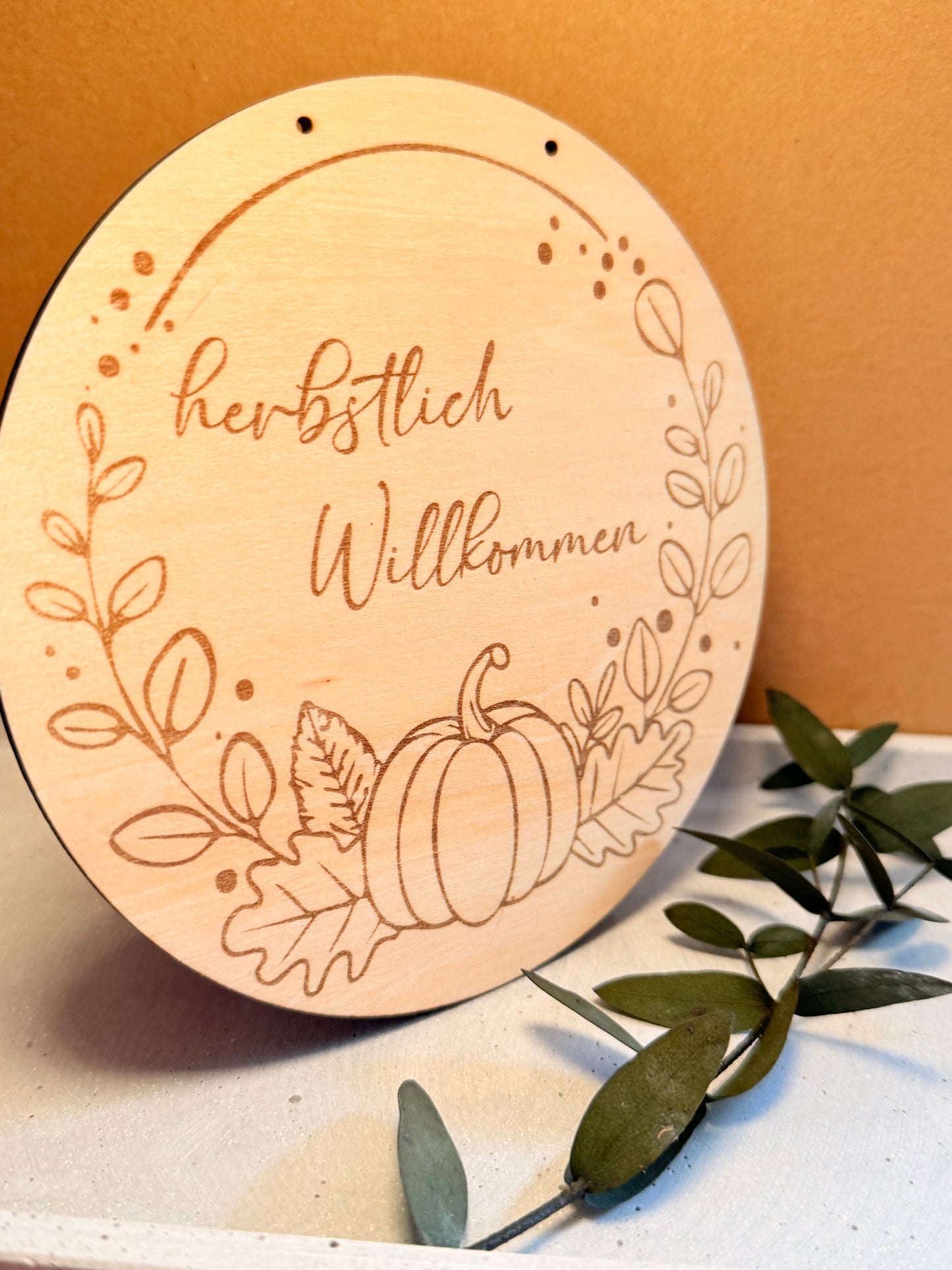 Holzschild Willkommen / personalisierbar