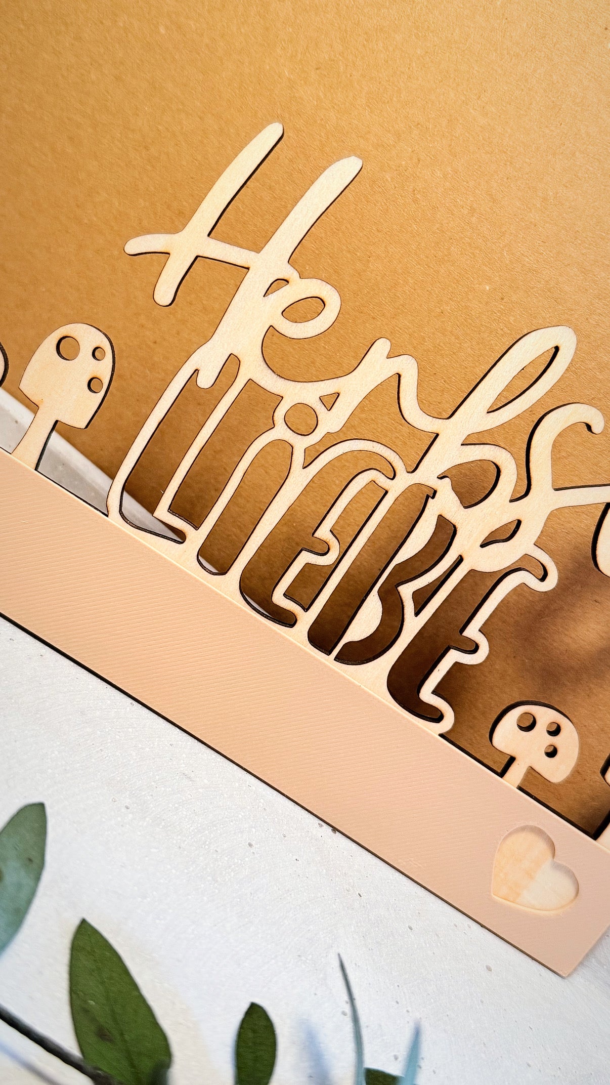 🍂 Holzschild „Herbstliebe“ mit 3D-Druck Sockel 🍂