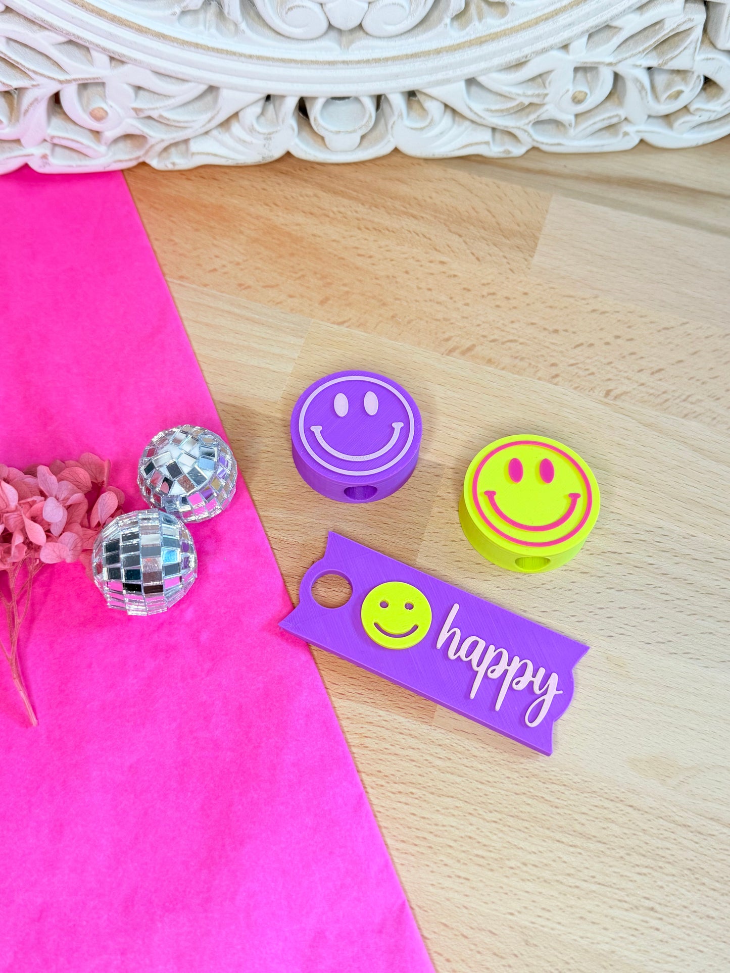 Clip-on Schild "happy"