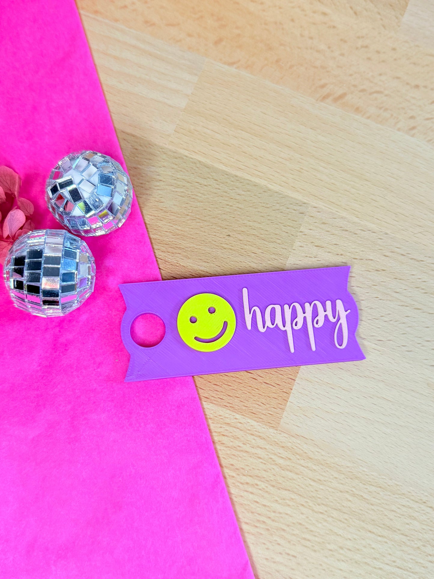 Clip-on Schild "happy"