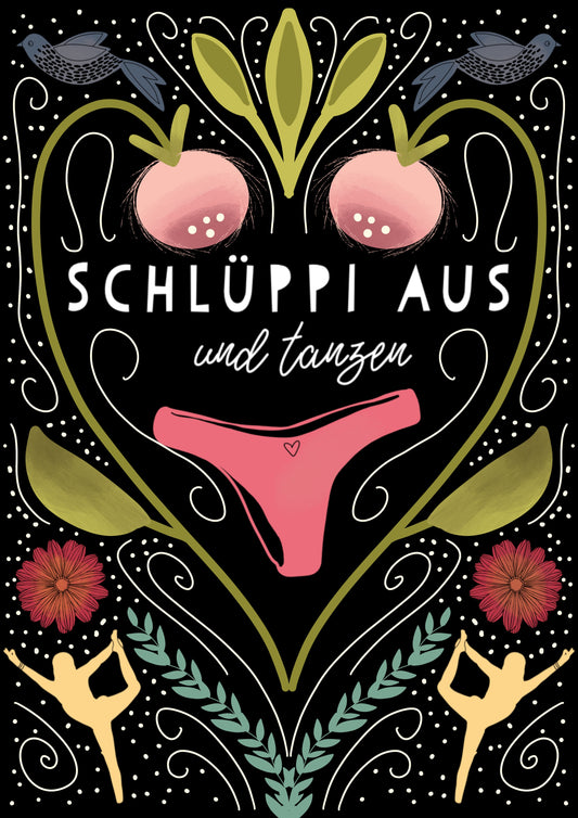 Art Print A4 – „Schlüppi aus und tanzen“