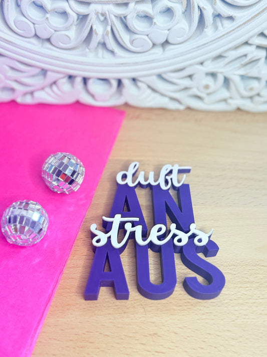 Duft an – Stress aus | 3D-Druck Deko-Schild Lila & Pink