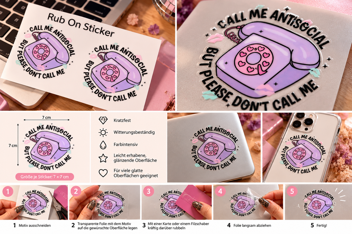 Rub-On Sticker – Call Me Antisocial