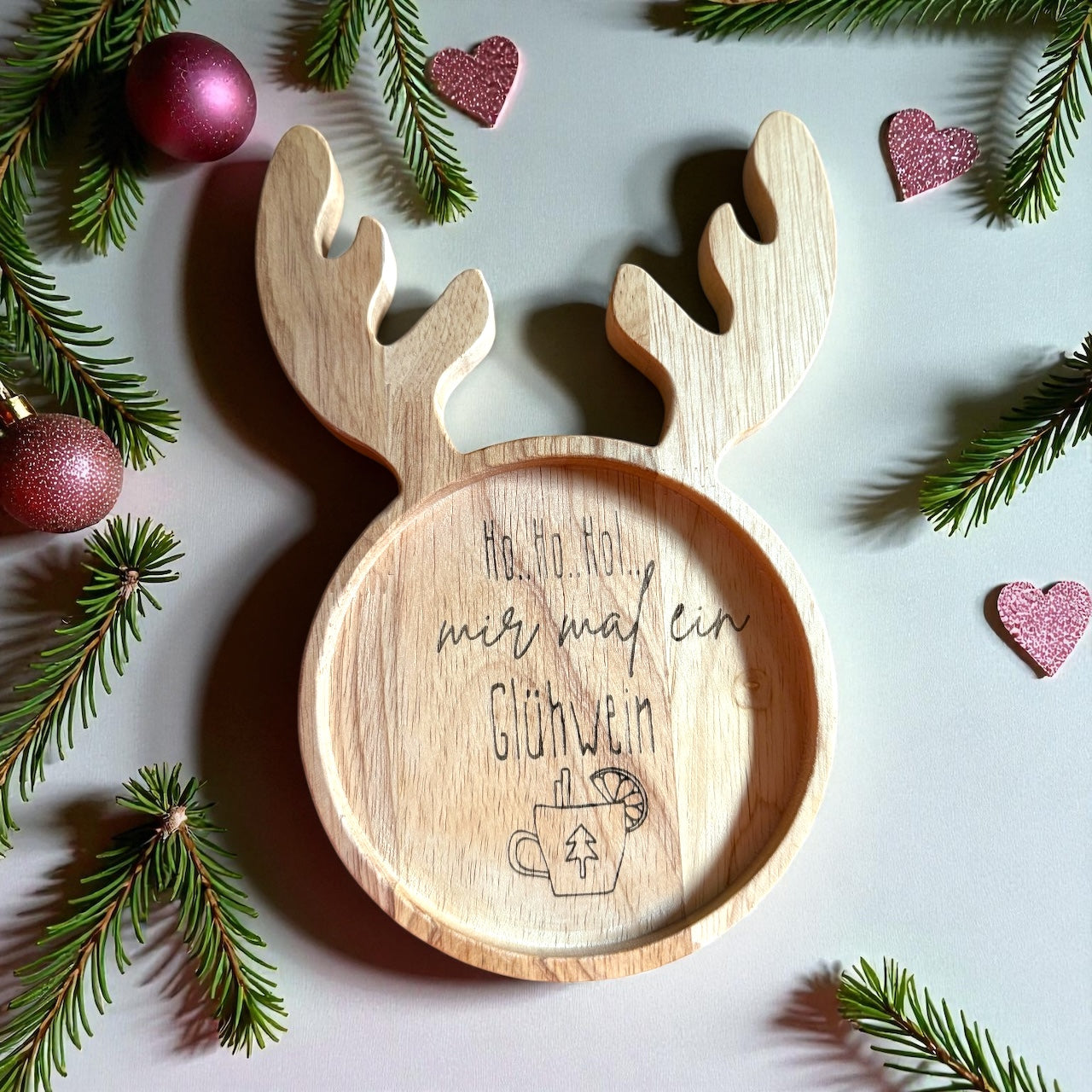 Rentier-Bambus-Tablett 4 Varianten