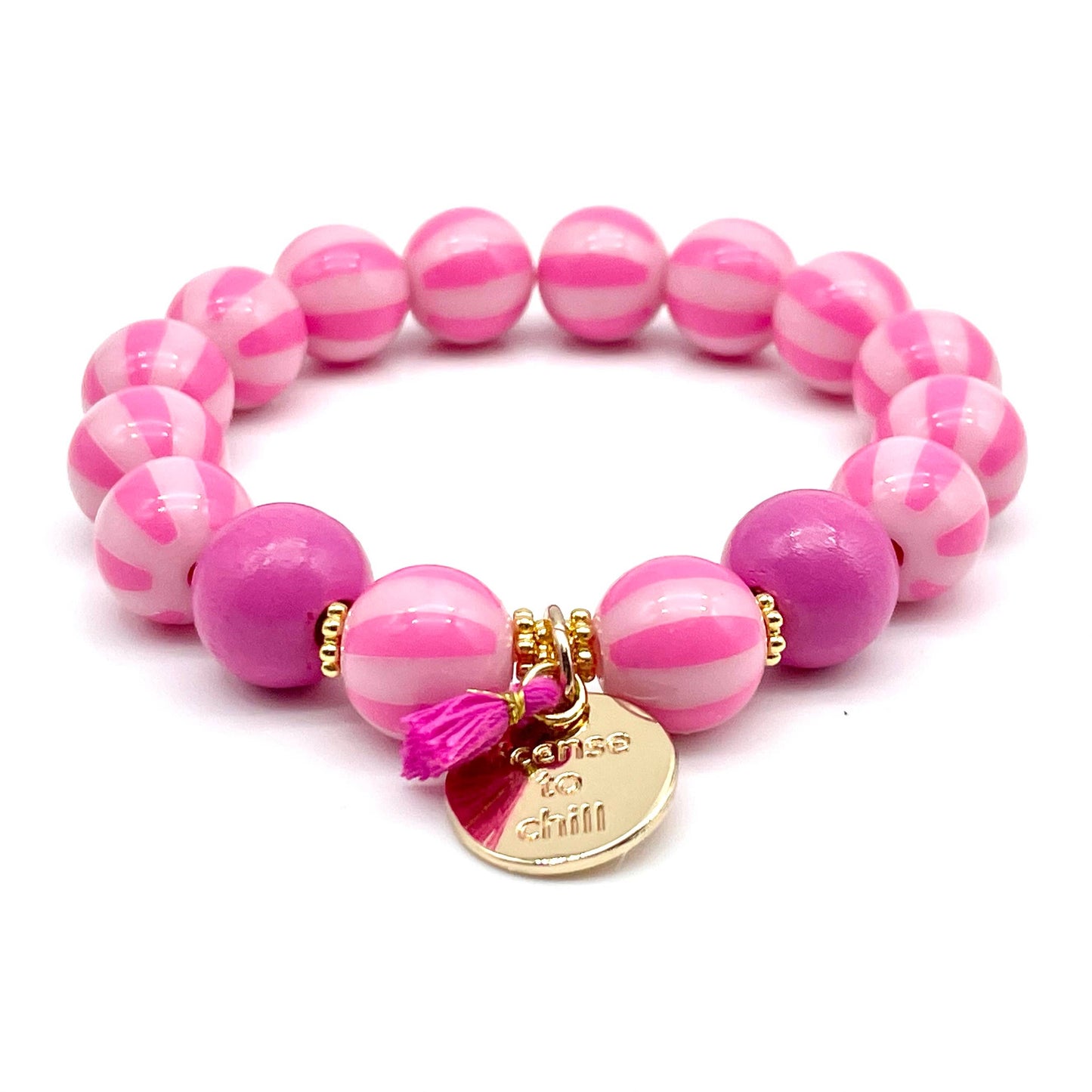 Armband SWEET CANDY STRIPES, elastisches Perlenarmband