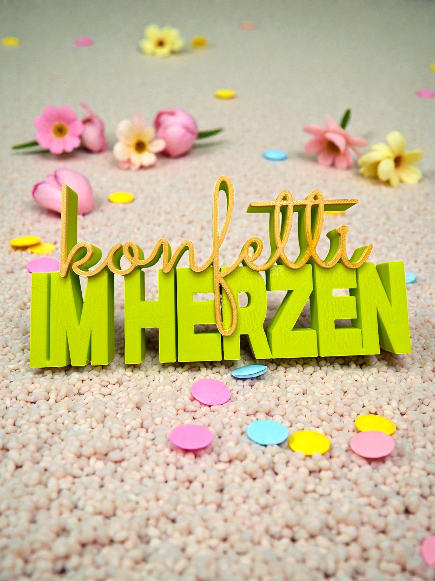 Konfetti im Herzen Limette