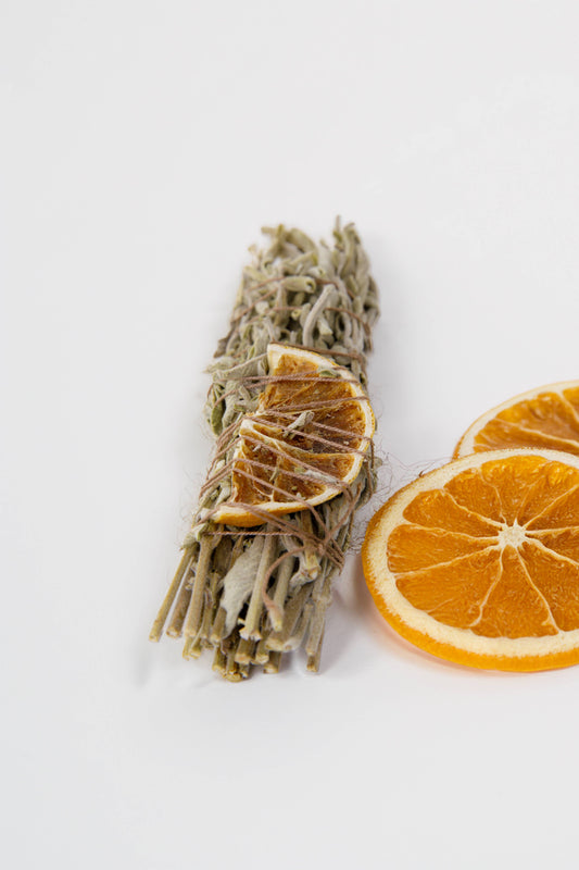 Salbei-Bündel mit Orangen | Natürliches Räucherwerk