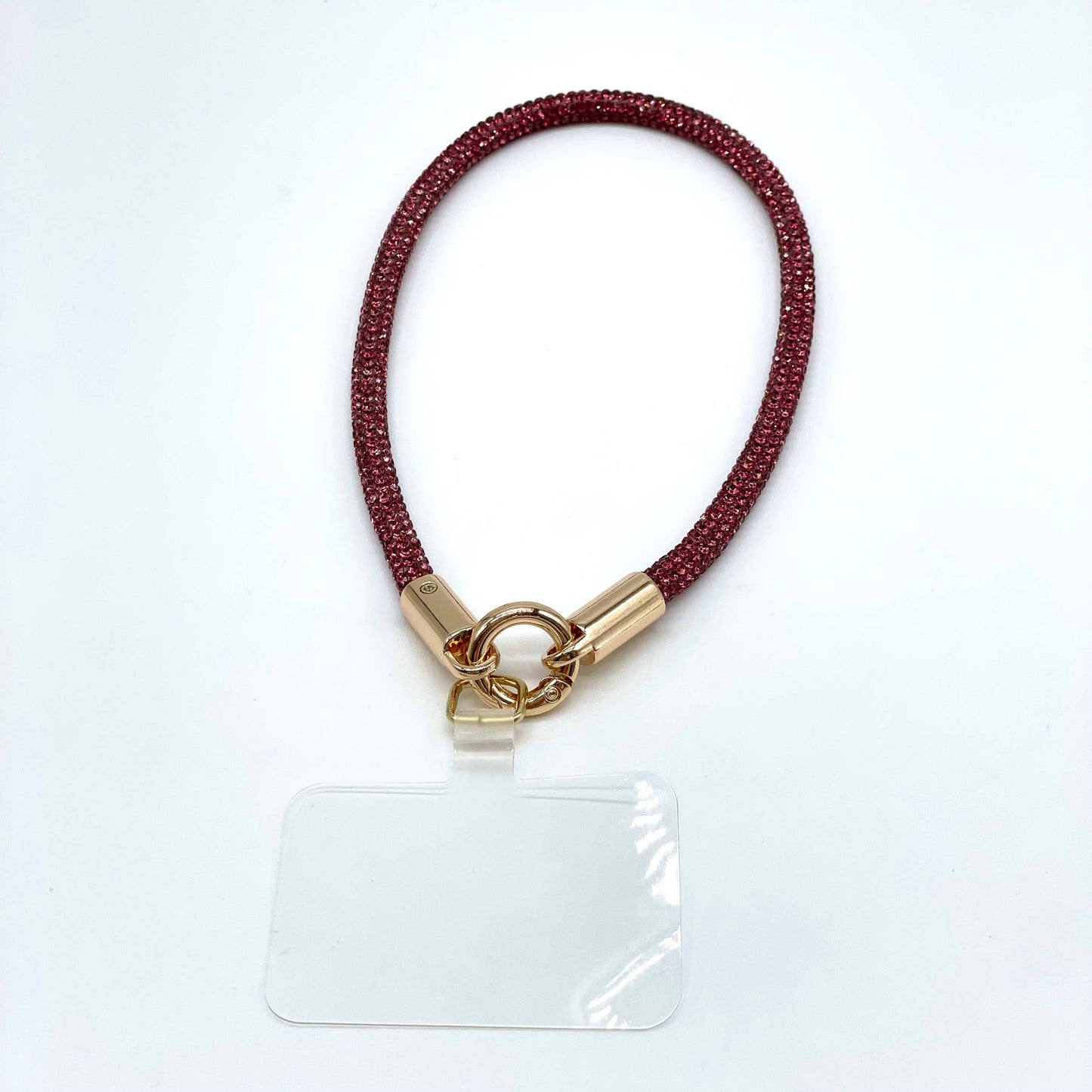 Handykette kurz Glitzer Weinrot