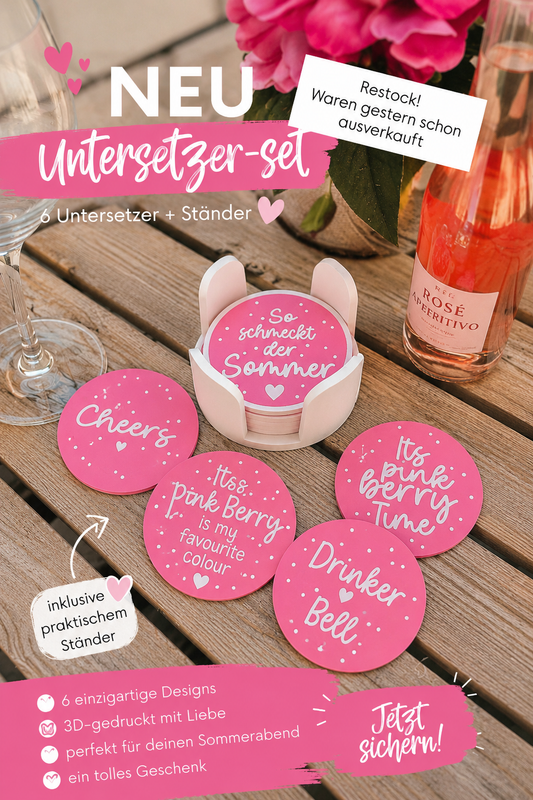 Untersetzer-Set „Pink Berry“