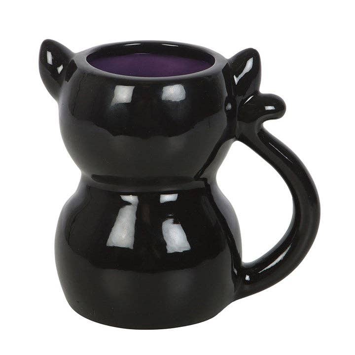 Niedliche und gruselige gotische schwarze Katzen Halloween-Tasse