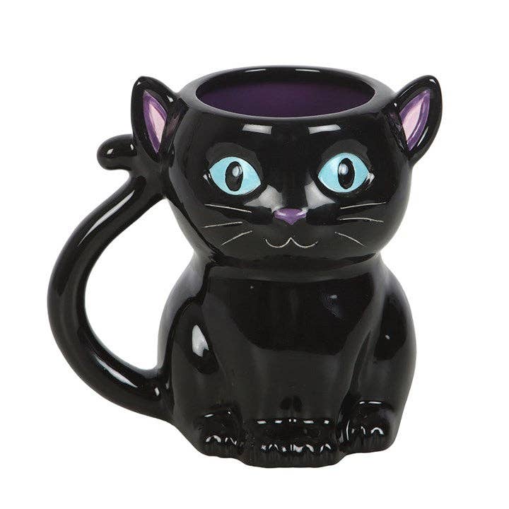 Niedliche und gruselige gotische schwarze Katzen Halloween-Tasse