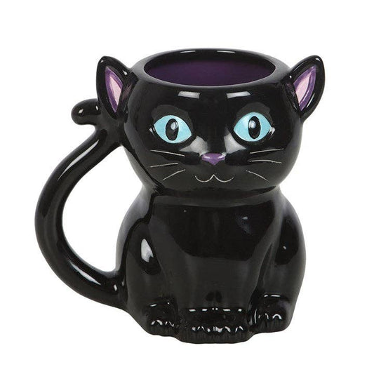 Niedliche und gruselige gotische schwarze Katzen Halloween-Tasse