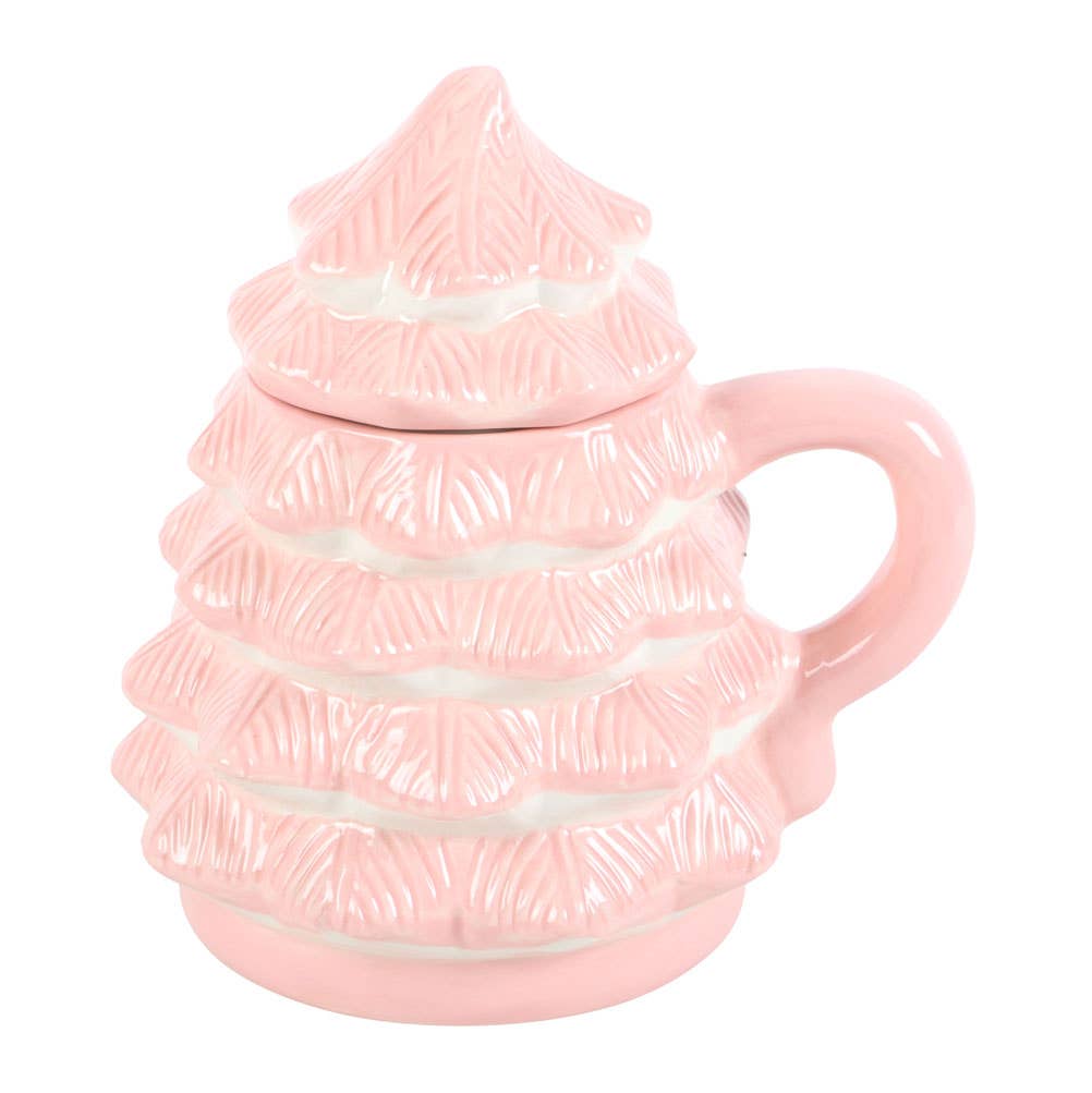 Tasse in Form eines Weihnachtsbaums, rosa