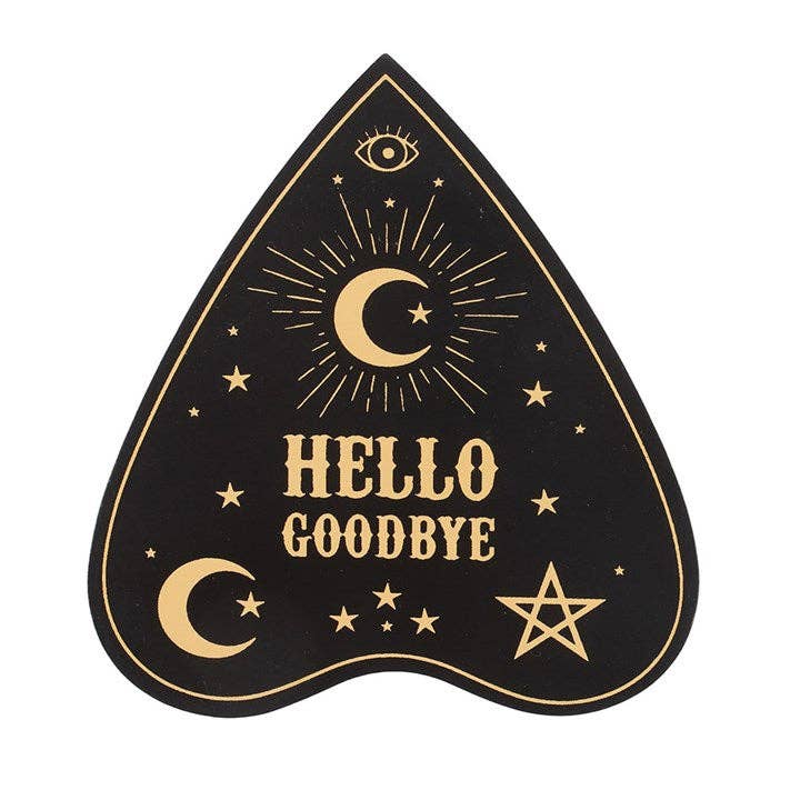 Schwarzes sprechendes gotisches Ouija-Brett Planchette Untersetzer-Set