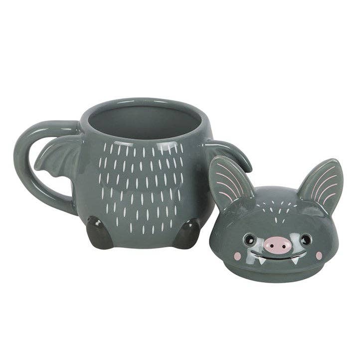 Niedliche Fledermaus-Halloween-Tasse mit Deckel