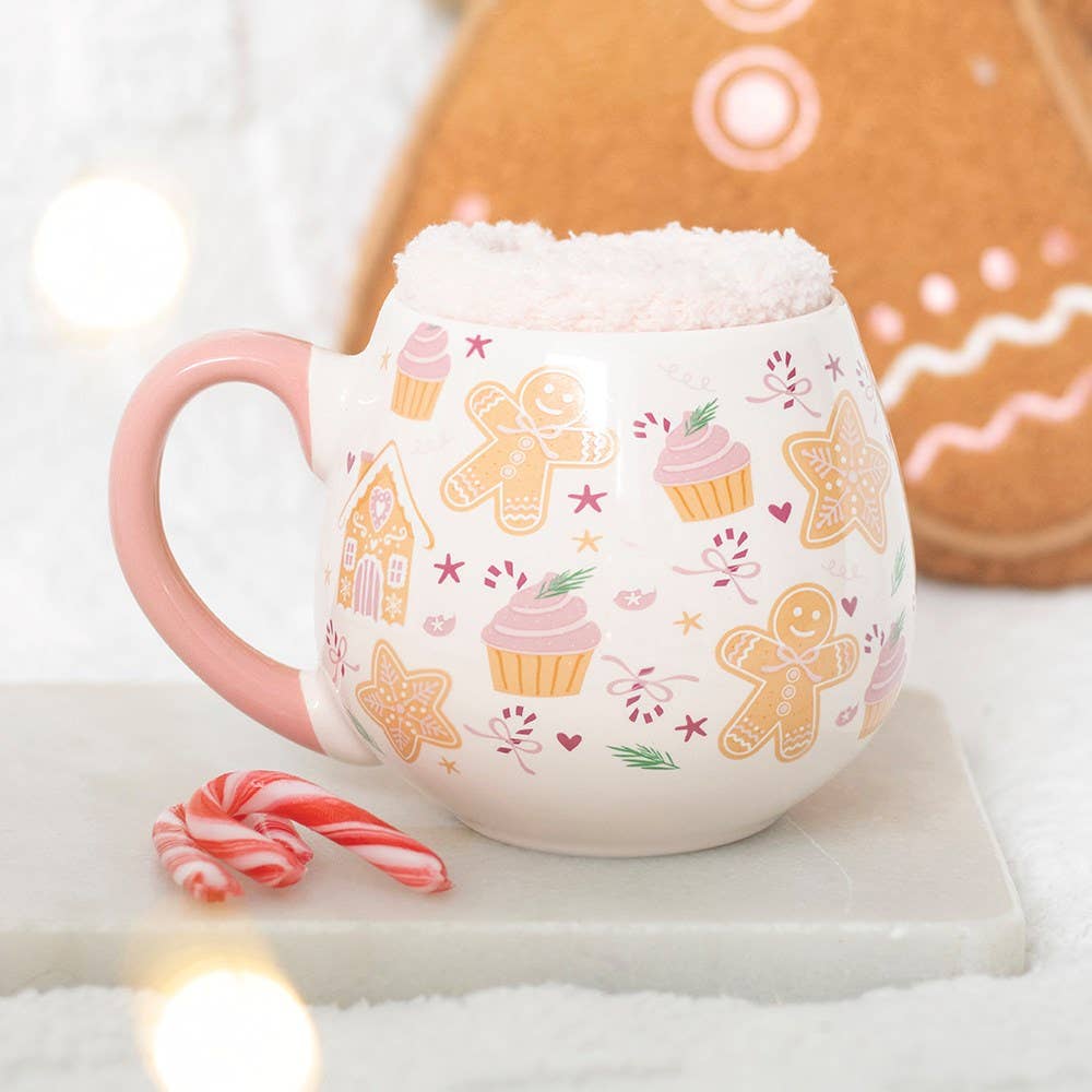 Sugarplum Bakery Becher mit Kuschelsocken – 500 ml