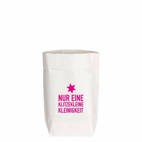 Geschenktüte „Nur eine klitzekleine Kleinigkeit“ – Neonpink Siebdruck