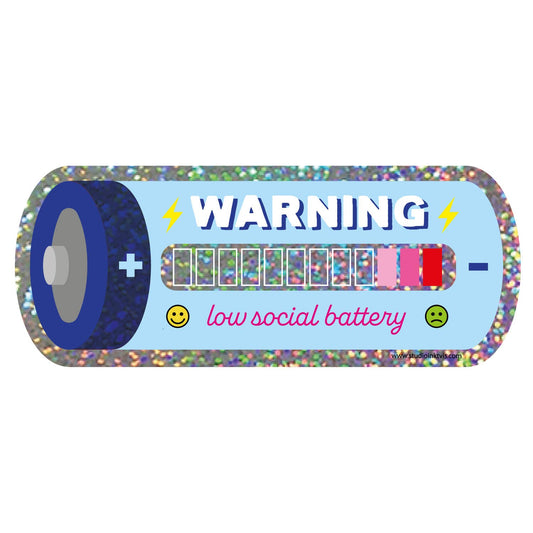 Glitzer Sticker- Niedriger sozialer Batteriestand