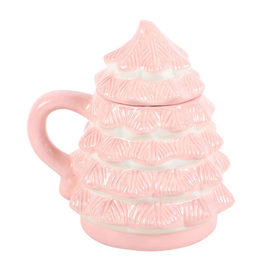 Tasse in Form eines Weihnachtsbaums, rosa