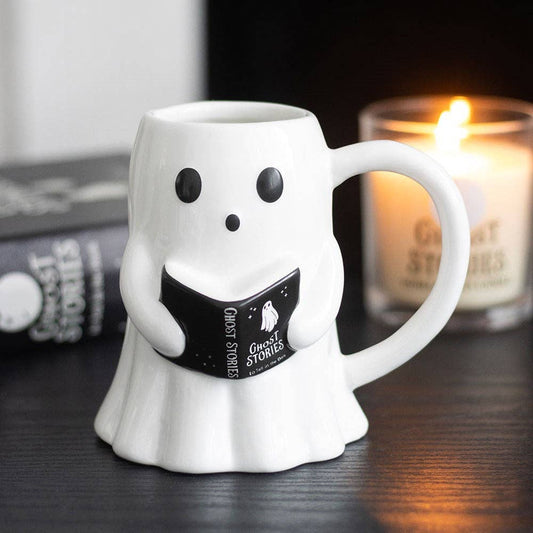 Geistergeschichten Lesender Geist Halloween-Tasse