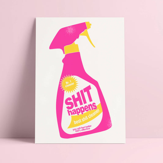 Shit Happens Postkarte Kunstdruck