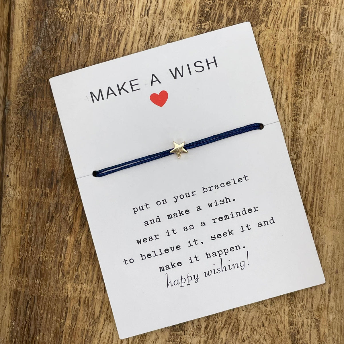 MAKE A WISH, Glücksbringer Wunscharmband Stern Star 
gold