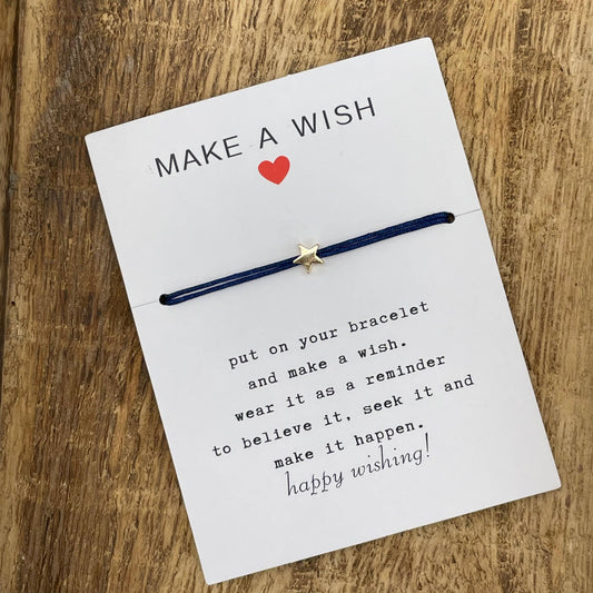 MAKE A WISH, Glücksbringer Wunscharmband Stern Star 
gold