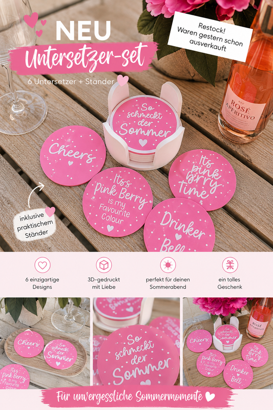 Untersetzer-Set „Pink Berry“
