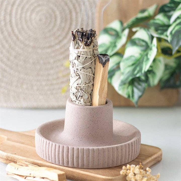 Greige gerippte Schüssel mit Smudge-Effekt