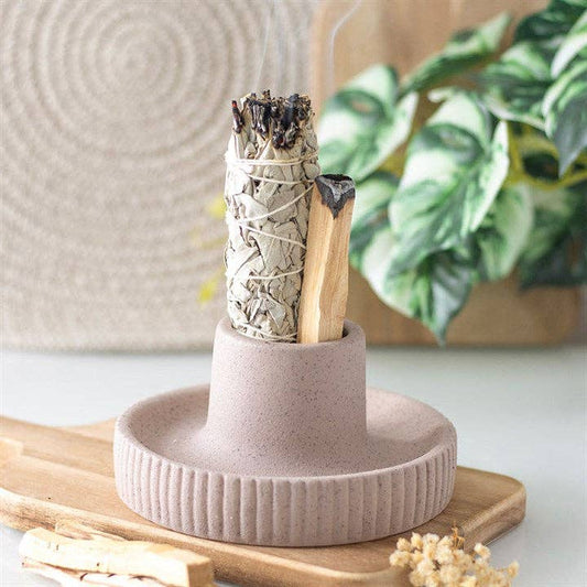 Greige gerippte Schüssel mit Smudge-Effekt