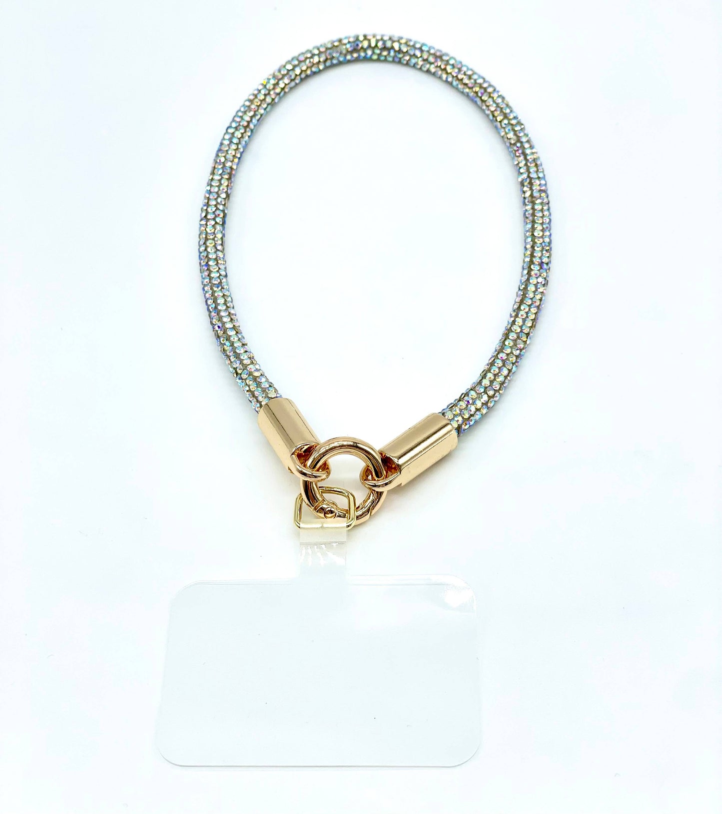 Handykette kurz Glitzer Multi Silber