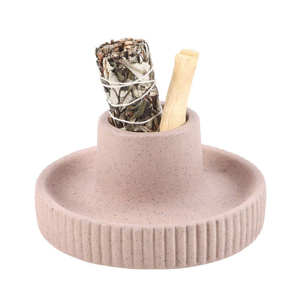 Greige gerippte Schüssel mit Smudge-Effekt