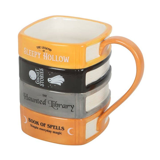 Die verfluchte Bibliotheks-Buchstapel-Halloween-Tasse