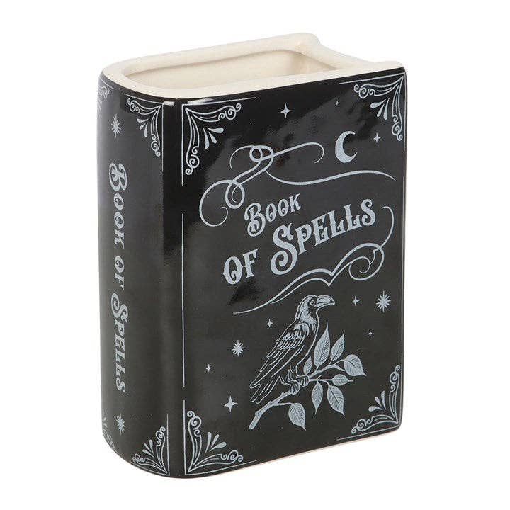 Buch der Zaubersprüche – gotische Halloween-Vase in Buchform