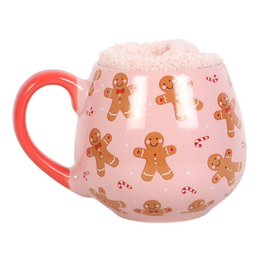 Weihnachts-Lebkuchen-Tasse und Socken-Set