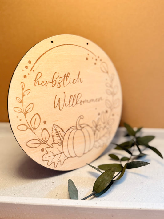 Holzschild Willkommen / personalisierbar