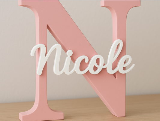 Personalisierter Initialen-Aufsteller mit Name