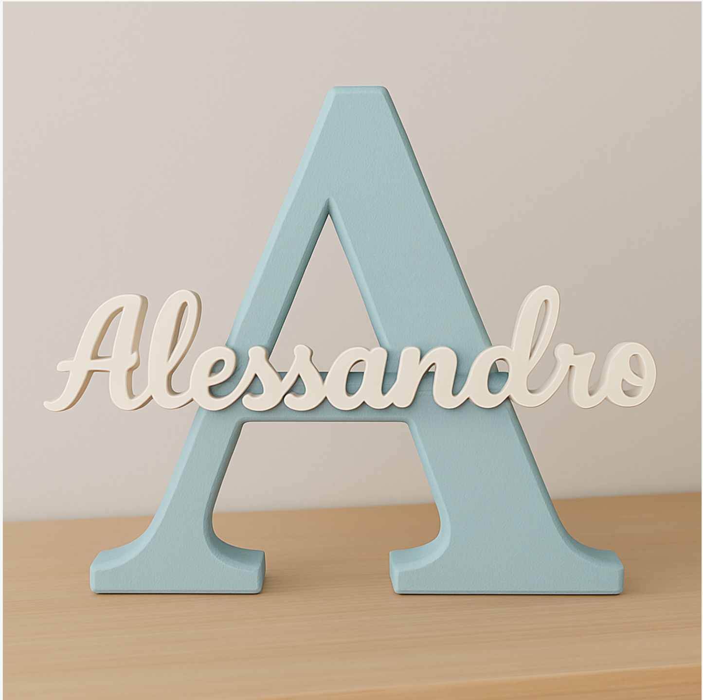 Personalisierter Initialen-Aufsteller mit Name