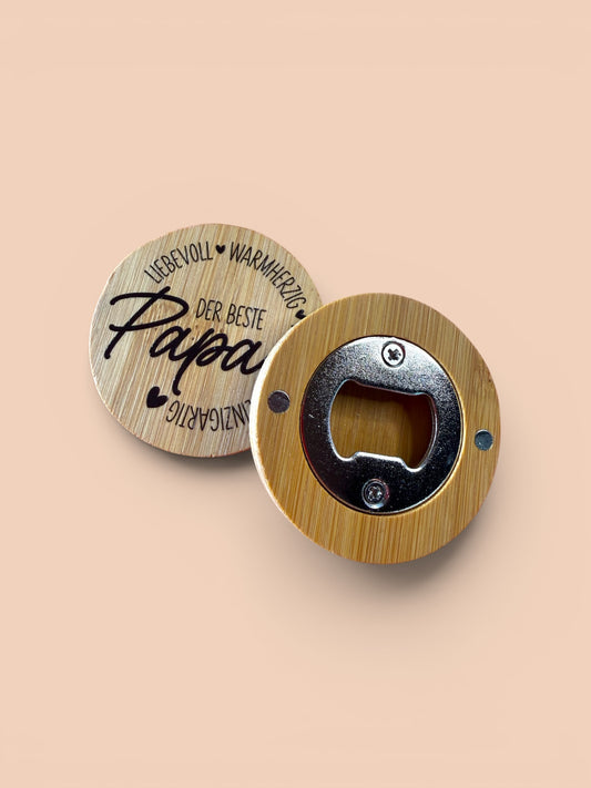 Kühlschrankmagnet mit Flaschenöffner "Der beste Papa"