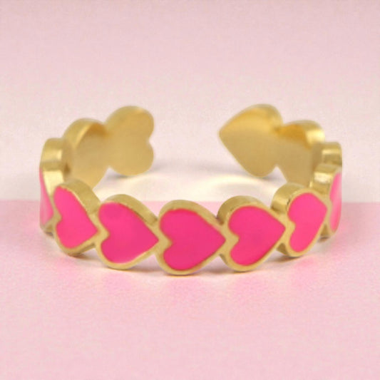 Neon Herz Ring GOLD Farben